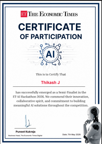 ET-AI Hackathon 2026 Certificate